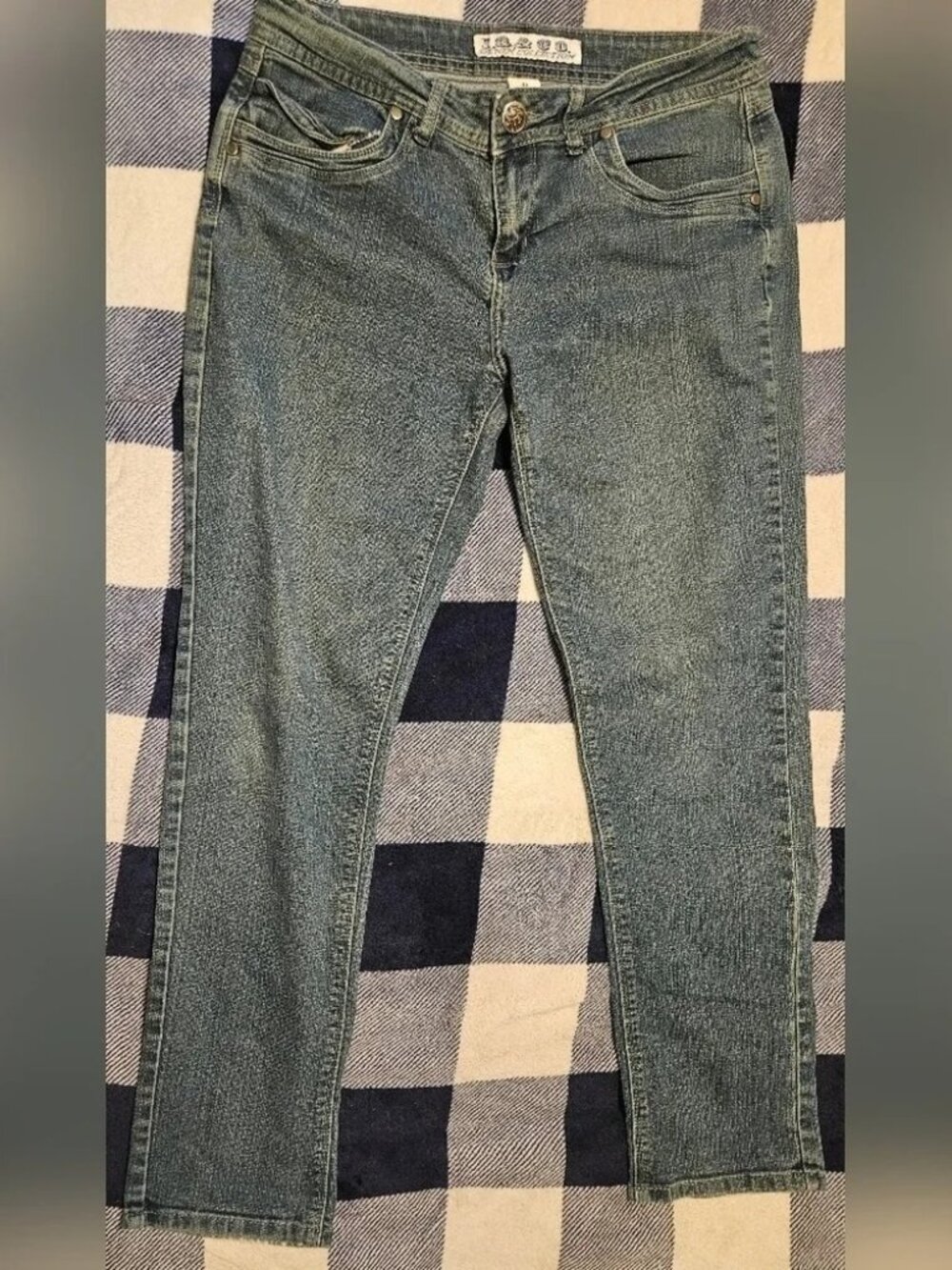 I.Q. & Co. Denim Womens Straight Leg Blue Jeans Size 10